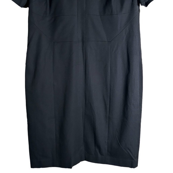 NWT Elie Tahari Lace Sleeve Neckline Short Sleeve Sheath Midi Dress Black Sz 14 - Picture 6 of 12